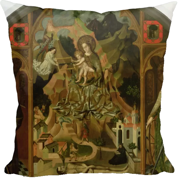 The Virgin of Montserrat with landscape (panel)
