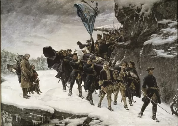 Bringing Home the Body of King Carl XII of Sweden, 1884 (oil on canvas)
