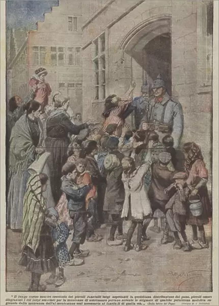 The long, ever-growing procession of the little Belgian children (colour litho)