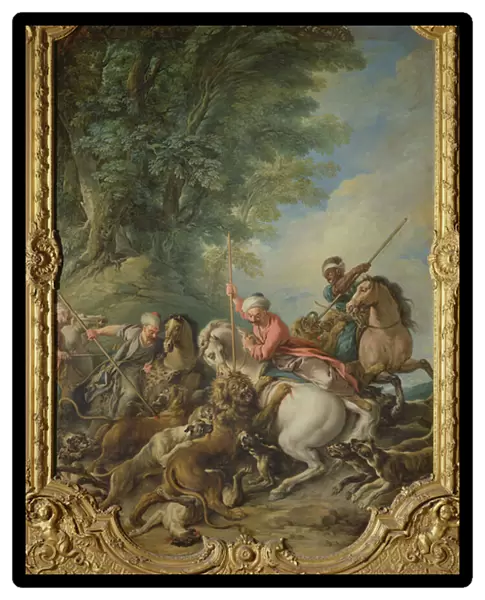 Turks Hunting Lions (oil on canvas)