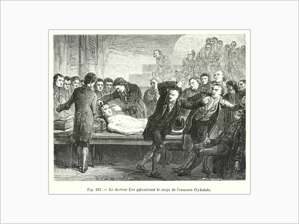 Le docteur Ure galvanisant le corps de l assassin Clydsdale (engraving)