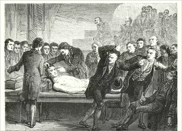 Le docteur Ure galvanisant le corps de l assassin Clydsdale (engraving)