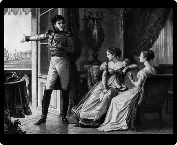 Juliette Recamier in Naples with Joachim Murat and Caroline Bonaparte, 1811 (engraving)