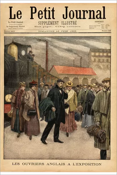 Manchester industrialists offered their 1600 workers of both sexes the trip to Paris and one day at the exhibition, mobilizing three trains. Engraving in 'Le petit journal'10  /  6  /  1900. Selva Collection