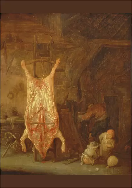 Pig Slaughtering (oil on panel)