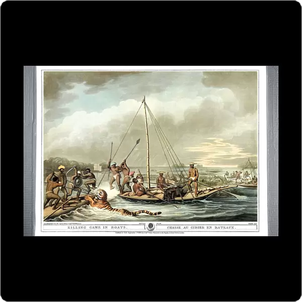 Boat Killing Game in Boats, 1806 (aquatint)