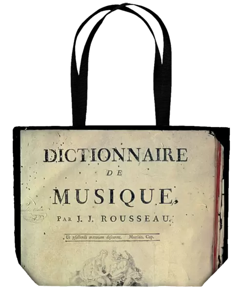 Frontispiece to the Dictionary of Music by Jean Jacques Rousseau (1712-78), 1768 (engraving)