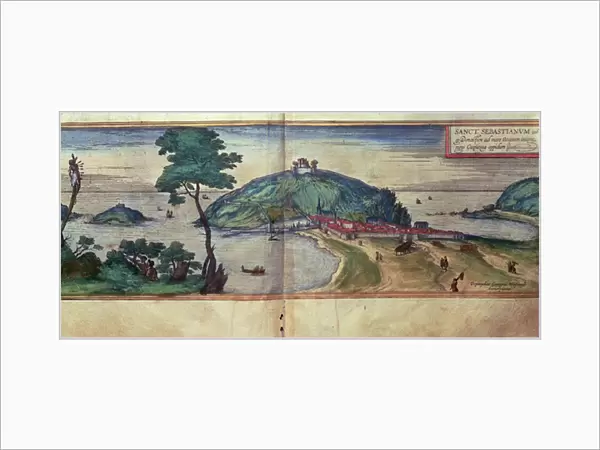 View of San Sebastian, from the work Civites Orbis Terrarum edited by Georg Braun and engraved by Franz Hogenberg, 1576 (coloured engraving)