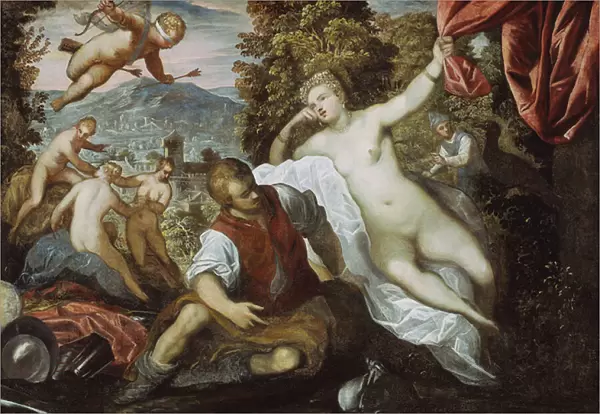 Venus and Mars with Cupid and the Three Graces in a Landscape, 1590-95 (oil on canvas)