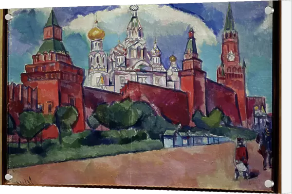 Red Square with St. Basil's Cathedral in Moscow, circa 1910 (oil on canvas)