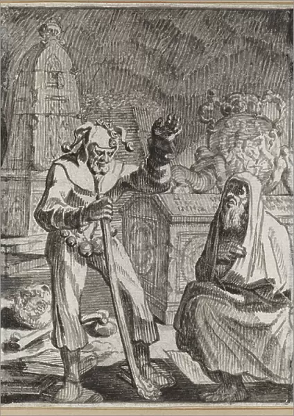 The Fortune-Telling Fool, 1660-86 (brush and Indian ink on paper)