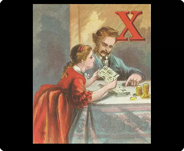 X: X means on a Banknote, Ten Dollars, tis clear; On a barrel, it stands for the strength of the beer. 1870 (illustration)