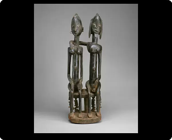 Seated Couple, 18th, early 19th century (wood & metal)