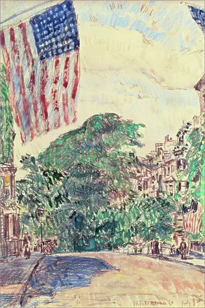 Mount Vernon Street, Boston, 1919 (w / c on paper)
