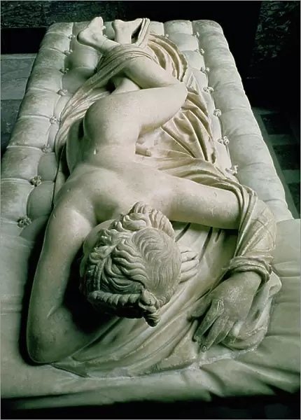 The Sleeping Hermaphrodite, copy after an original of the 2nd century BC, the mattress is an addition by Gian Lorenzo Bernini (1598-1680) (marble)