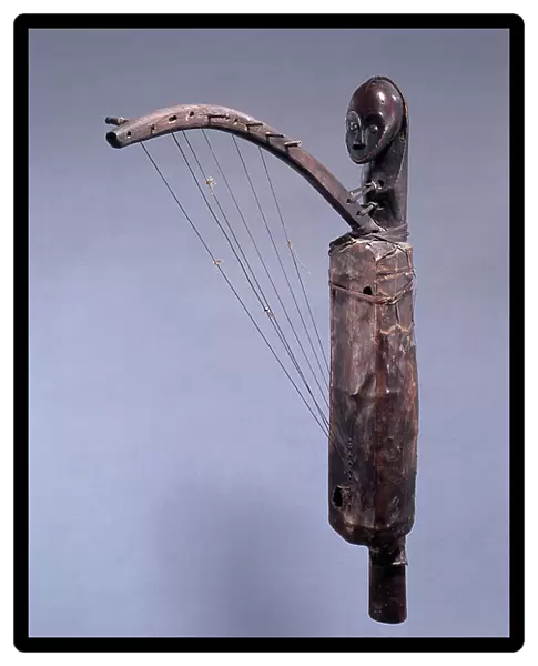 A fine Fang harp (ngombi) (mixed media)