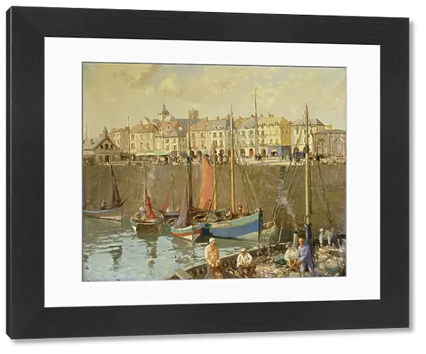 The Quai, Dieppe, (oil on canvas)