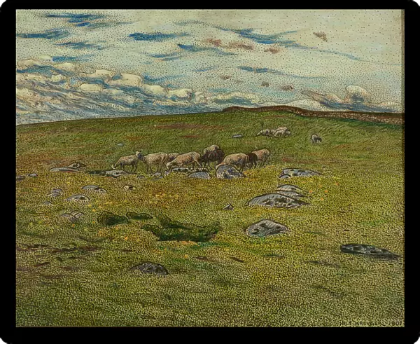 Grazing Sheep, 1901 (oil and ink on panel)