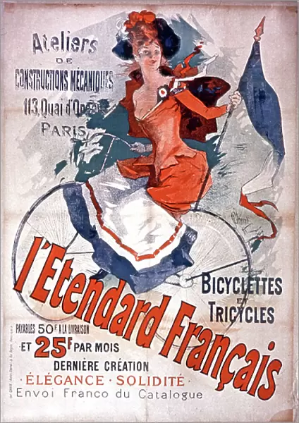 L'etendard Francais, bikes and tricycles, c. 1890 (poster)