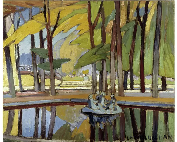 Basin in the park of Versailles Painting by Louis Mathieu Verdilhan (1875-1928) 20th century Mandatory mention: Collection foundation regards of Provence, Marseille