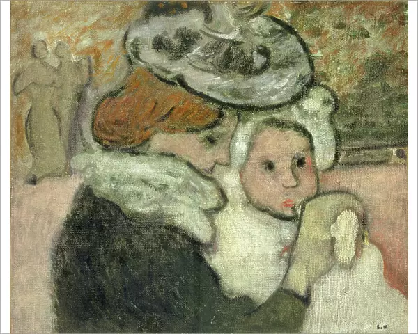 Mother and Child (Mme Valtat and her son, jean); Mere et Enfant (Mme Valtat et son fils Jean), 1897 (oil on burlap)