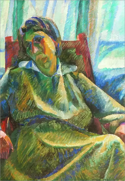 Plastic synthesis - seated person, 1915 (oil on canvas)