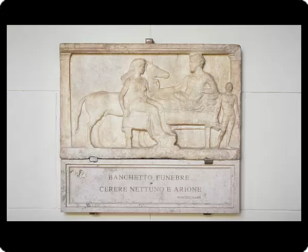 Relief with funerary banquet, Drago Albani collection (marble)