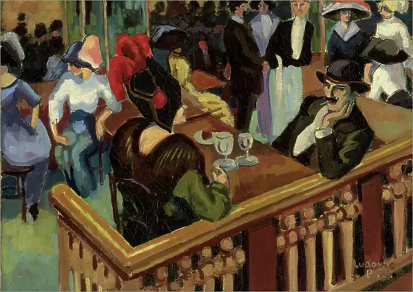 Cafe Parisien (Bal Tabarin), (oil on canvas)
