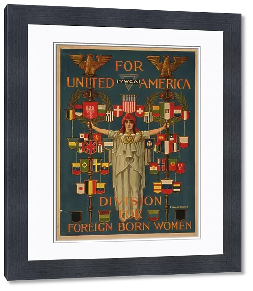 For United America, YWCA division for foreign born women, 1919 (colour lithograph)