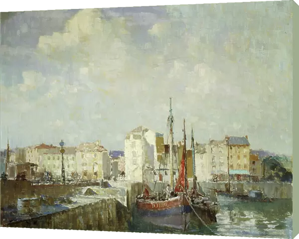 The Inner Harbour, Dieppe, (oil on canvas)