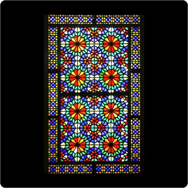 Colourful windows at Bagh-e Dolat Abad, Yazd, Iran (stained glass)