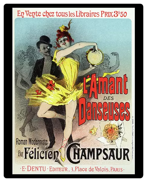 The Dancer's Lover, novel by Felicien Champsaur, 1888 (poster)