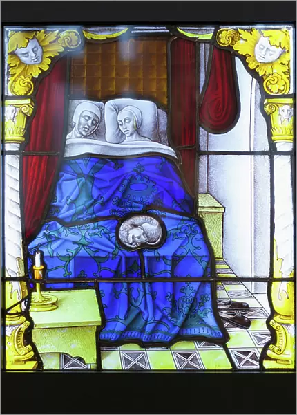 Tobias and Sara, about 1520, (glass, with paint and silver stain)