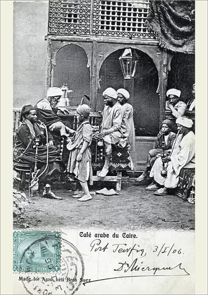 Arab Cafe in Cairo, Egypt, 1906