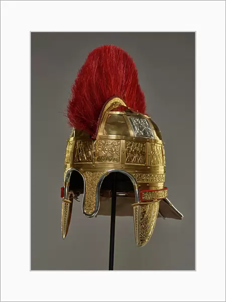 Reconstruction of helmet elements from the Staffordshire Hoard (gold & silver)