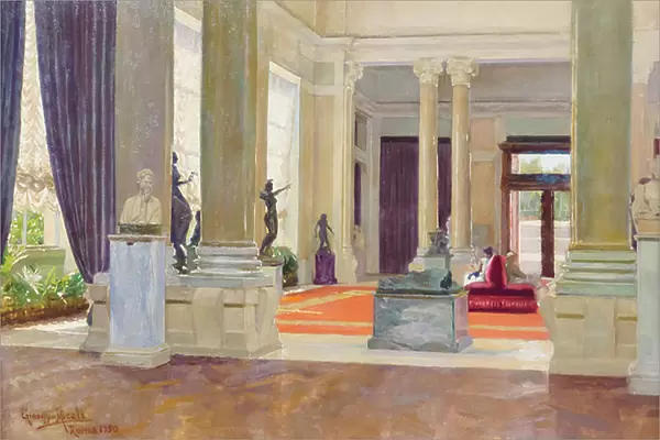 La Galleria Nazionale d'Arte Moderna. Salone d'ingresso, 1932, Giuseppe Micali (painting)
