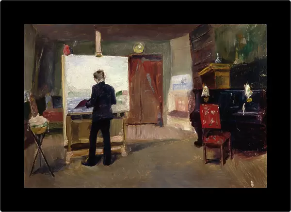 The painter Nils Hansteen in the studio, 1888 (oil on canvas)
