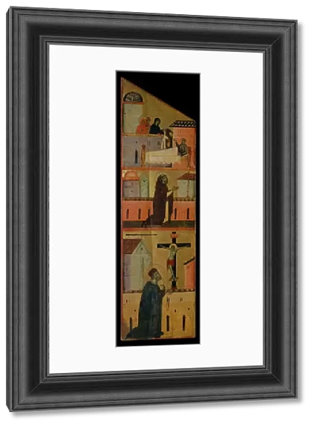 Diptych of Blessed Andrea Gallerani: The holy women appear to St. Reginald, Dominic prays for the healing of St. Reginald and Gallerani prays before the cross, inside left panel, c. 1270 (painting on wood)