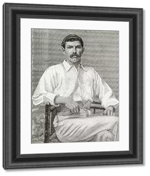 Tom Richardson, 1870- 1912. English cricketer. From The Strand Magazine published 1897