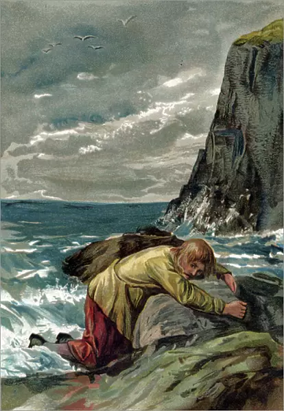 The Life and Strange Surprising Adventures of Robinson Crusoe by Defoe, 1891(chromolithograph)