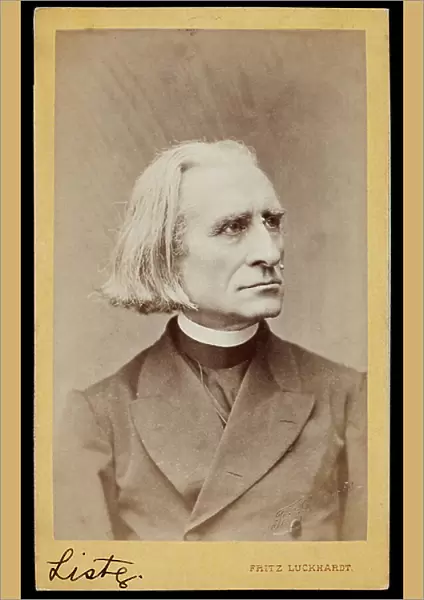 Portrait of Franz Liszt, 1860s (b / w photo)