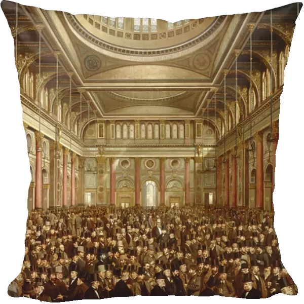 Interior of the Manchester Exchange, 1877 (oil on canvas)