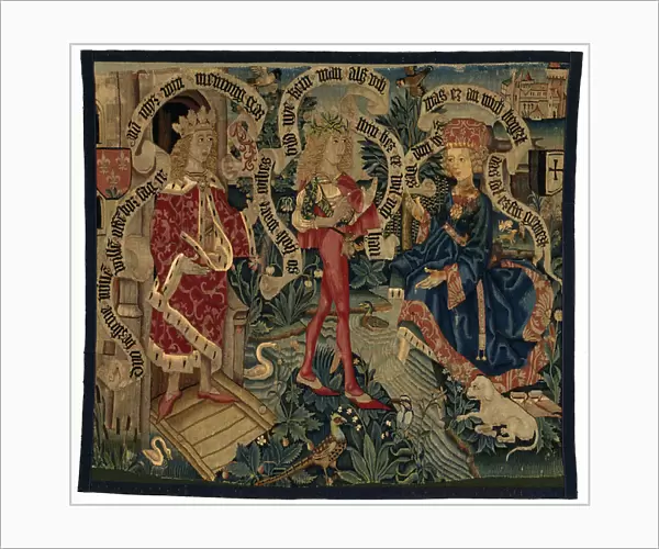 Tapestry depicting David and Bathsheba, from Strassburg, 1480-1500 (wool, silk and linen)