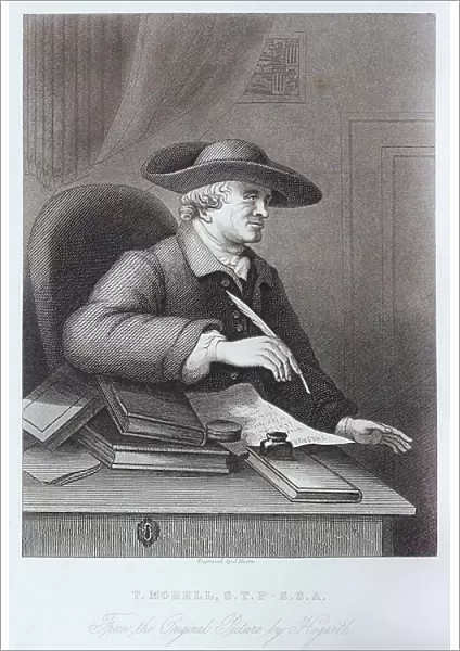 Engraving of T. Morell by William Hogarth