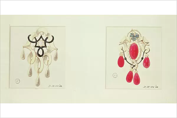 Design for jewellery, c. 1875 (w / c & ink on paper)