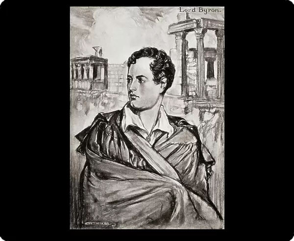 George Gordon, Lord Byron, 1788-1824. English romantic poet. From an illustration by A. S. Hartrick