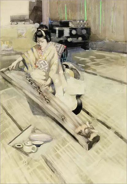 The Koto Player, Tokio, 1894 (w / c on paper)