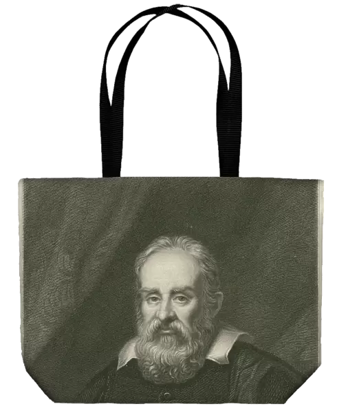 Portrait of Galileo Galilei, 19th century (engraving)