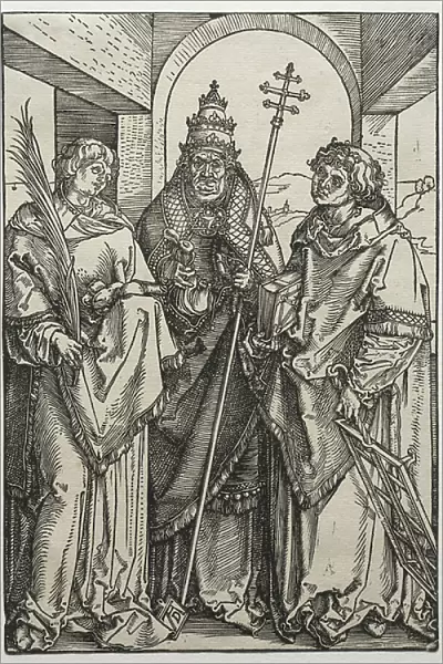 Saints Stephen, Sixtus and Lawrence, c. 1504-05 (woodcut)