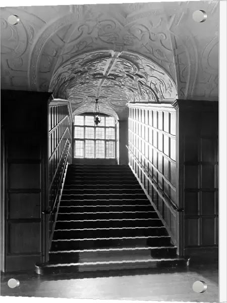 The main staircase, Dawpool, Cheshire, from England's Lost Houses by Giles Worsley (1961-2006) published 2002 (b / w photo)